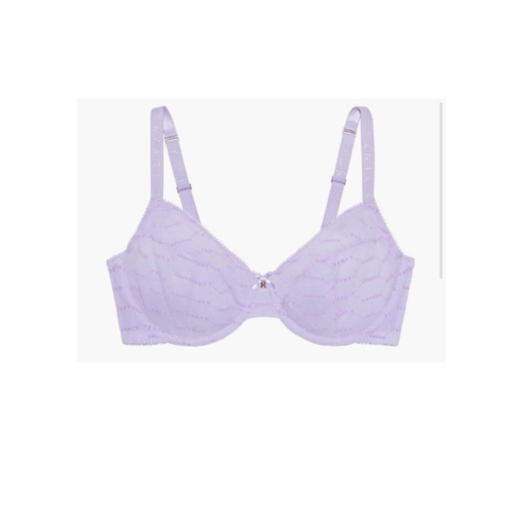 Savage X Fenty Unlined‎ Flocked Purple Bra NWT